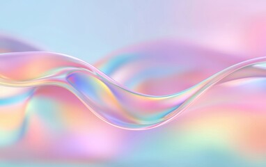 Poster - abstract pastel wave design with smooth gradients and light reflections for creative backgrounds or 