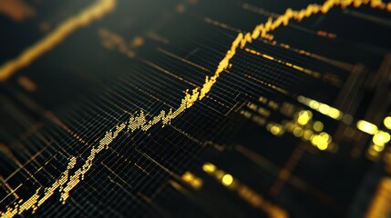 Poster - Dynamic financial graph illustrating a bullish trend, showcasing market fluctuations and data visualization in a modern style.