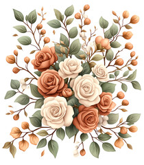 Wall Mural - Illustration of flowers for greeting card.