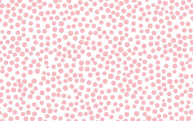 Poster - A soft pink dotted pattern on a white background, ideal for backgrounds, textiles, and creative projects.