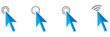 © SOHAN - Pointer cursor computer mouse icon collection. Clicking the cursor. Hand clicks. Pointing hand click icon. Click the cursor. Vector illustration