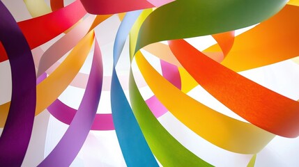 Poster - Vibrant, colorful ribbons swirl and twist against a bright background, creating an energetic and festive atmosphere.