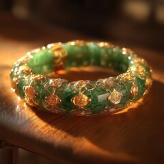 Poster - intricate gold accents, captured under warm light that enhances its luxurious design and vibrant color