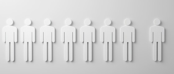 Poster - Minimalistic representation of human figures in a line, conveying and diversity in a modern design.