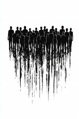 Poster - Silhouetted crowd with an artistic splatter effect, symbolizing unity, diversity, and the collective human experience.