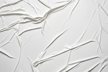 Aufkleber - Flat lay, top-down close-up of a white, creased plastic texture background, perfect for graphic design projects