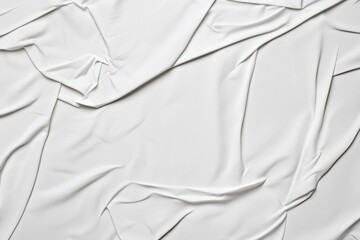 Aufkleber - White fabric features intricate creases and folds, creating an abstract pattern. The texture adds depth and interest to the neutral background