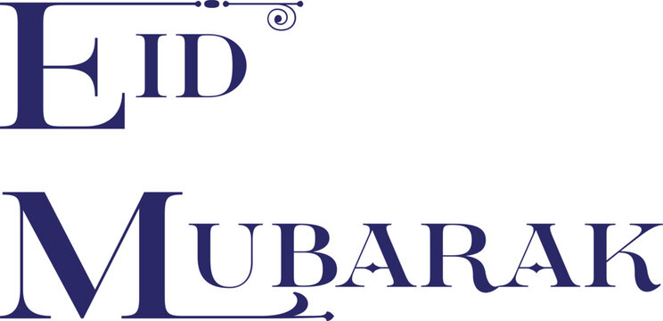 Typography English, Arabic Eid Mubarak Banner Design
