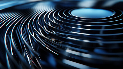 Aufkleber - Abstract close up of metallic circular patterns with futuristic and sleek design