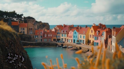 charming French village by the sea, with its brightly colored homes and picturesque harbor