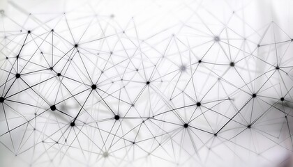 Leinwandbilder - minimalist network connection art, abstract polygon mesh design, black lines and nodes on white, digital web structure

