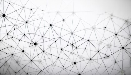 Leinwandbilder - minimalist network connection art, abstract polygon mesh design, black lines and nodes on white, digital web structure

