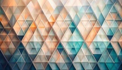 Aufkleber - geometric abstract pattern with pastel 3d triangular tiles for modern wall design or digital background