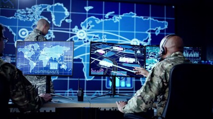 Poster - Military Control Center. Cyber Technology Operator