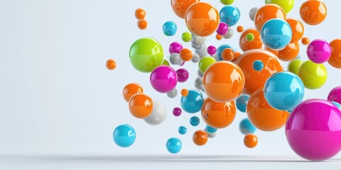 Poster - science chemistry organic compounds isolated molecules with vibrant colors on a neutral background