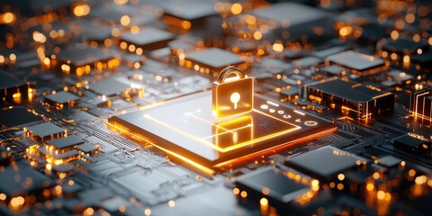 Aufkleber - digital signature glowing on a secure digital platform with padlock symbol and data integrity icons, neutral background