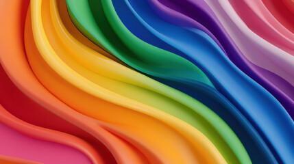 Leinwandbilder - Vibrant abstract waves of rainbow colors create dynamic and joyful visual effect