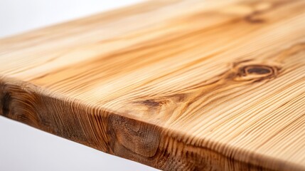 Poster - close-up view of a polished wooden tabletop showcasing natural grain patterns and textures