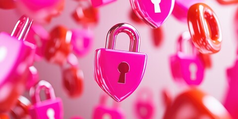 Aufkleber - An abstract representation of data encryption, featuring floating cryptographic keys and a digital shield, set against a clean, neutral backdrop, emphasizing the protecti