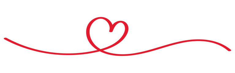 Poster - Hand drawn heart. Vector design element for Valentines Day border, frame, divider, wedding invite isolated on transparent background