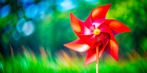 Sticker - red flower in the garden