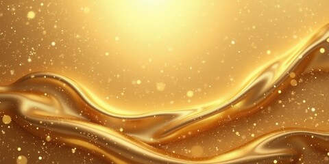 Poster - Shimmering Golden Abstract Background with Sparkling Elements