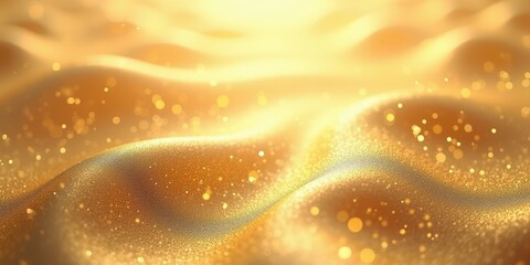 Poster - Shimmering Gold Abstract Background with Soft Waves and Sparkles