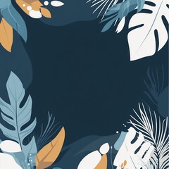 Leinwandbilder - A delicate vector background featuring lush plants and blooming flowers, creating a fresh and natural atmosphere.


