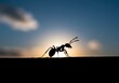 © InspiredByArt - Elegant Ant Silhouette on White Background - Minimalist Insect Art, Nature Illustration, Perfect for Design Projects