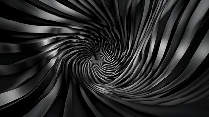Fototapete - Dynamic spiral motion abstract space digital art dark environment close-up view boundless concepts