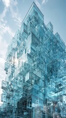 Poster - Abstract Glass Structure Modern Architectural Design