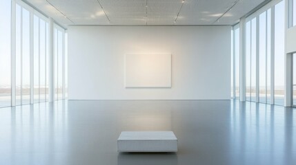 Poster - Minimalist Art Gallery with Bright Natural Light and White Walls