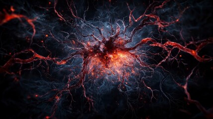 Aufkleber - agonizing energy burst cosmic void abstract art dark environment close-up view emotional concept