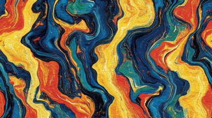 Aufkleber - Complex, layered digital textures blending to create a multi-dimensional visual with vibrant colors.
