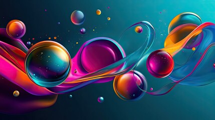 Poster - Layered, colorful 3D elements stacked on a flat plane, creating a striking sense of depth and dimension.