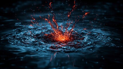 Poster - Dynamic water splash calm lake nature photography night setting close-up view artistic concept