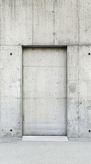 Poster - Plain Concrete Wall with Minimalist Doorway in Modern Architecture