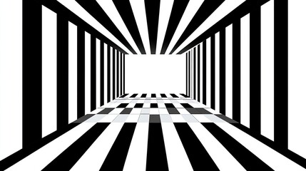 Aufkleber - Simple black and white geometric lines, arranged in perfect symmetry on a clean background