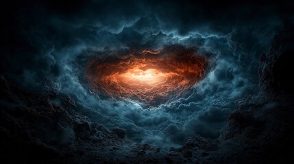 Fototapete - Whispers of chaos consuming the void celestial skies digital art atmospheric effects dramatic perspective