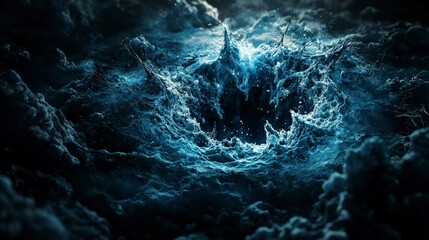 Aufkleber - Whispers of fragility swallowed by the void ocean depths digital art dark environment abstract viewpoint