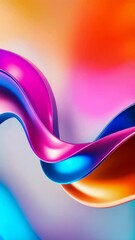 Poster - An abstract artwork featuring a dynamic waving structure, colorful and curving, smooth and glossy, modern and fluid, with a sense of motion and energy