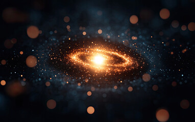 Wall Mural - a mesmerizing galaxy with swirling stars and a bright core, surrounded by cosmic dust and glowing pa