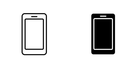 Wall Mural - smartphone vectors icons set in filled and strokes on white background