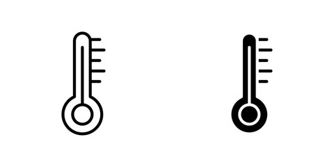 Wall Mural - temperature vectors icons set in filled and strokes on white background