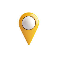 Poster - Bright Yellow Location Marker Icon on a Clean Background for Navigation and Mapping Applications