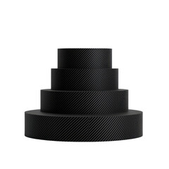 Poster - Modern Minimalist Design Featuring Stacked Black Round Disks with Texture for Industrial Aesthetic and Creative Applications