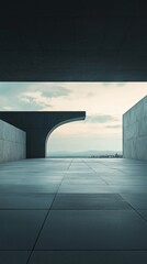 Poster - Modern Architectural Space with Minimalist Aesthetic and Horizon View