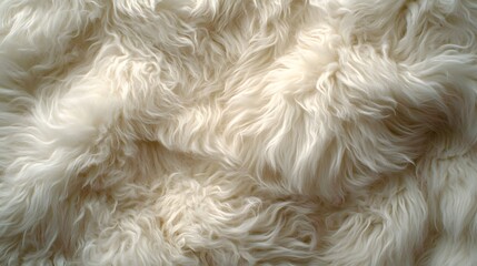 Poster - Close-up of a creamy white fur texture, showcasing its softness and luxurious appearance. Fuzzy Fleece Detailed texture background. Creamy White Fur Texture: A Soft and Luxurious Close-Up
