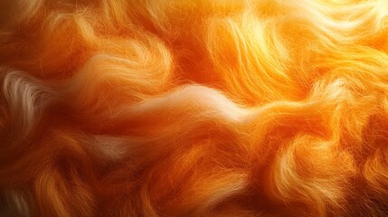 Poster - Close-up of soft, orange and white fibers. Warm, abstract texture. Fuzzy Surface Detailed texture background. Abstract Orange and White Fiber Texture: A Study in Softness and Light