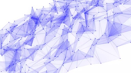 Poster - Blue plexus dot Abstract technology futuristic network with Loop white background. Technology abstract background concept